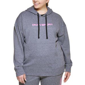 NWT DKNY SPORT PLUS FRENCH TERRY LOGO HOODIE - 1X